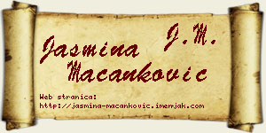 Jasmina Macanković vizit kartica